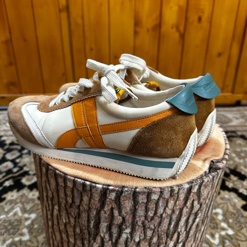 Tory Burch Hank Mixed Leather Retro Sneakers